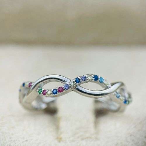 Sterling Silver Infinity Sapphire Ring