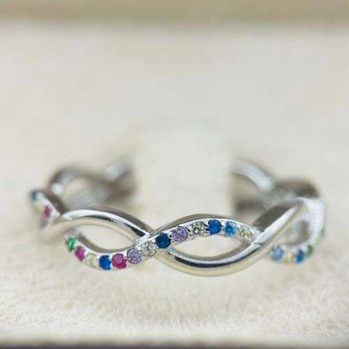Sterling Silver Infinity Sapphire Ring