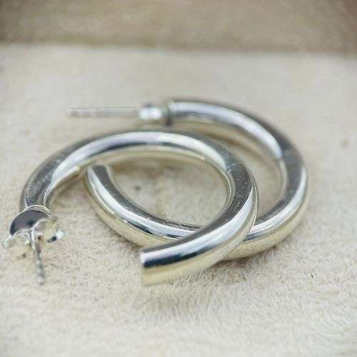 Sterling Silver Thick Huggie Earrings