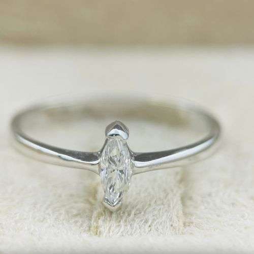 0.18CT Marquise Diamond White Gold Ring