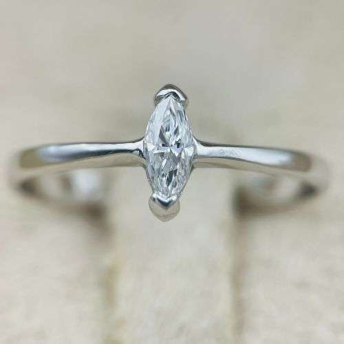 0.18CT Marquise Diamond White Gold Ring