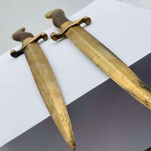 Vintage Brass Collectors Daggers