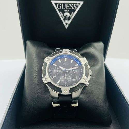 GUESS Mens Carbon Fibre Chrono Sports Watch
