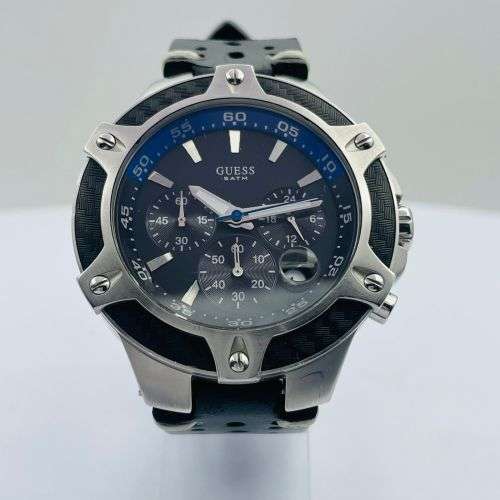 GUESS Mens Carbon Fibre Chrono Sports Watch