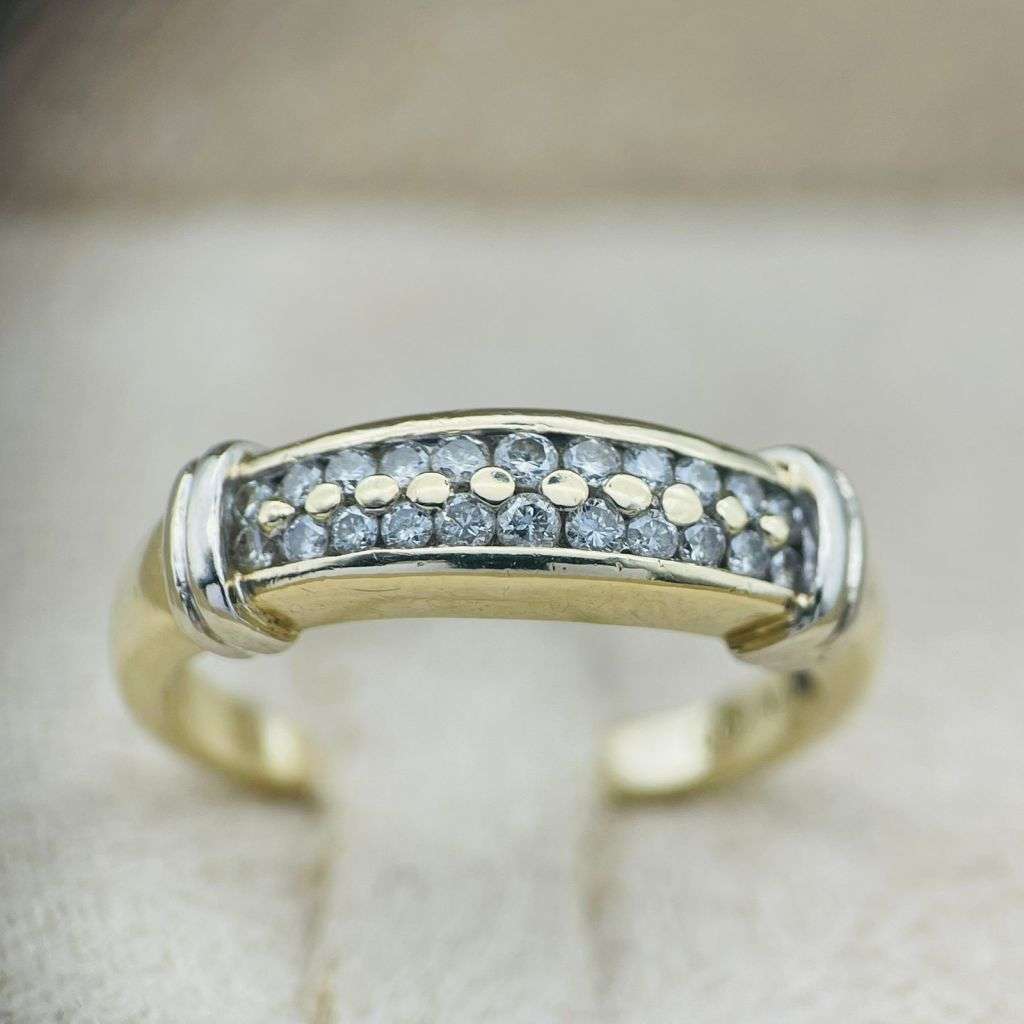 Diamond Dual Eternity Yellow Gold Ring