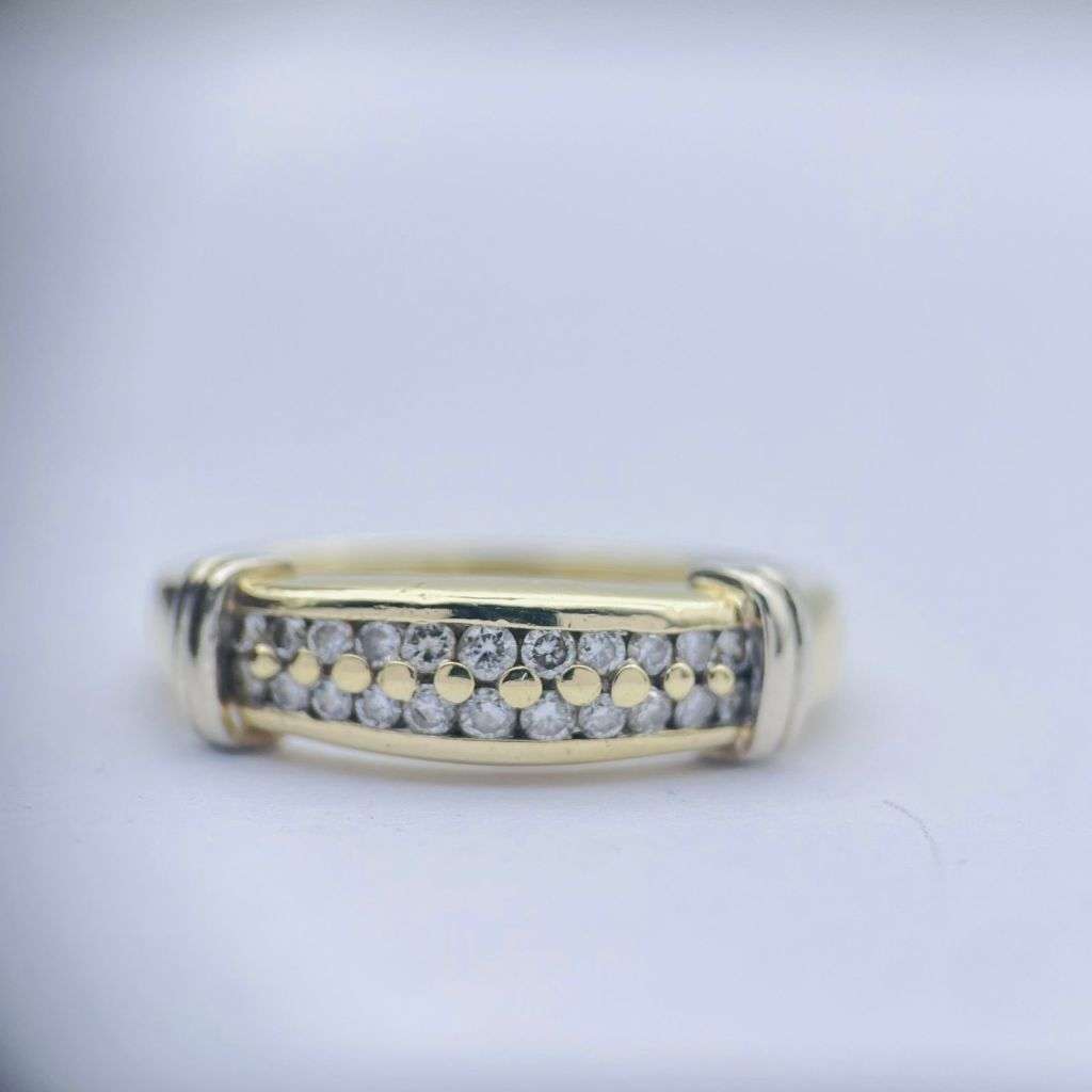 Diamond Dual Eternity Yellow Gold Ring