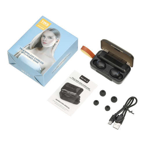 BTH-F9-5 TWS True Wireless Earbuds with Power Bank (Black)