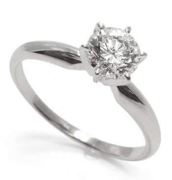 0.60 CT ROUND DIAMOND 14K WHITE GOLD ENGAGEMENT NATURAL DIAMONDS ** Starting R1 - no reserve ** !!!