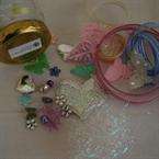 Scrappers' jam - Jam jar of scrapbook/craft embellishments in pastel colours