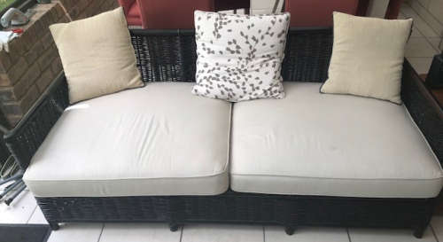 Attractive Patio Wicker 3 seater couch
