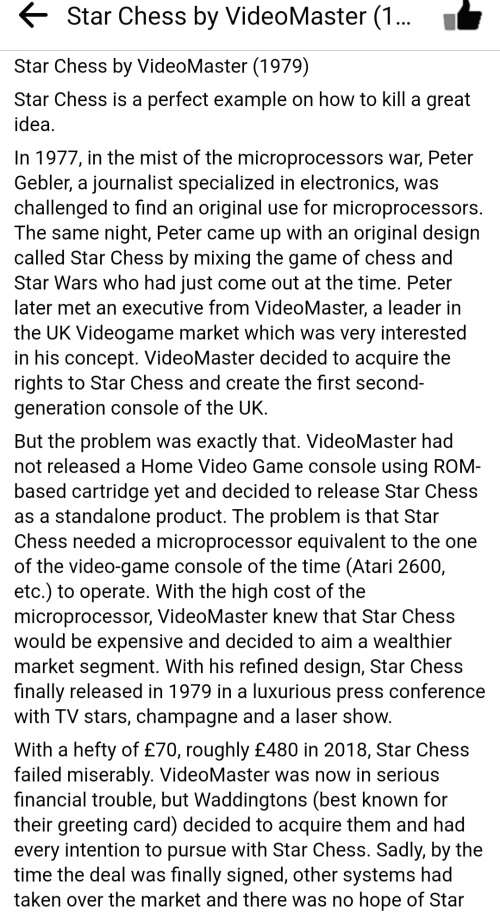 1979 Star Chess TV Console Rare Collector`s item