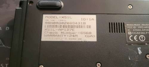 Asus X51L Laptop With Cooler Master Power Adaptor