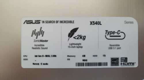 Asus X540L Core i3 Laptop