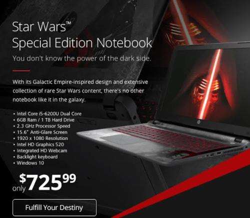HP Star Wars Ltd Edition i5 6th Gen Laptop