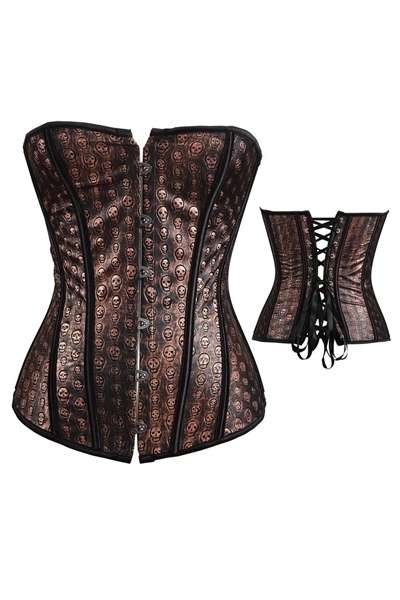 Steampunk Brass Skull Corset