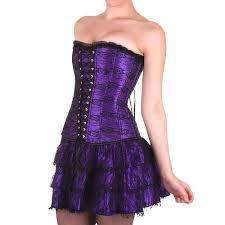 Purple lace detail corset and skirt set