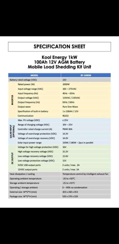 Kool Energy 1kW 100Ah 12V AGM Battery