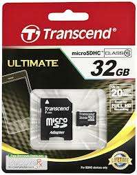 Transcend Ultra Performance MicroSD Flash Memory 32GB - Ideal for GOPRO