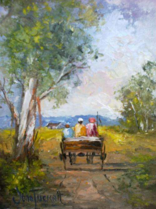 Donkey Cart ***JUNE TUCKETT*** 15 x 20cm