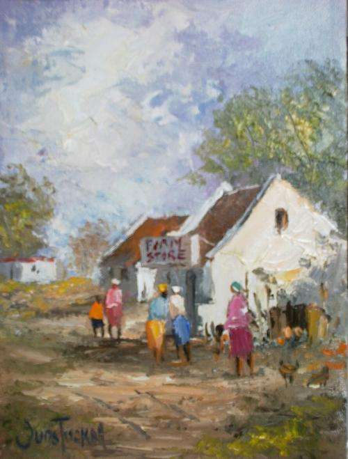 Farm stall ***JUNE TUCKETT*** 15 x 20cm