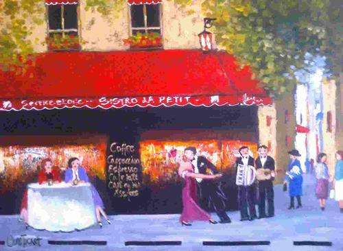 French Bistro with dancing couple *** JUNE TUCKETT *** 45 x 60cm Limited offer special
