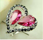 925 sterling silver RED KUNZITE GEMSTONE ring #8