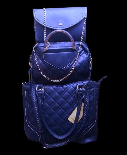 BRAND NEW LADIES PU LEATHER HANDBAG SET -  3 PIECE