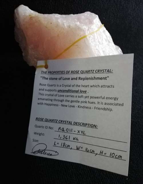 ROSE QUARTZ CRYSTAL - XXL SIZE - BEAUTIFUL CRYSTAL