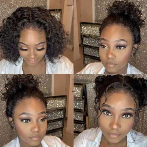 Human Hair Investment WIG / 200% Double Volume / Brazilian 370 Water Wave Lace Front - BROWN 14`