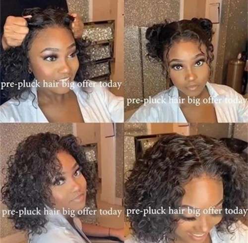 Human Hair Investment WIG / 200% Double Volume / Brazilian 370 Water Wave Lace Front - BROWN 14`