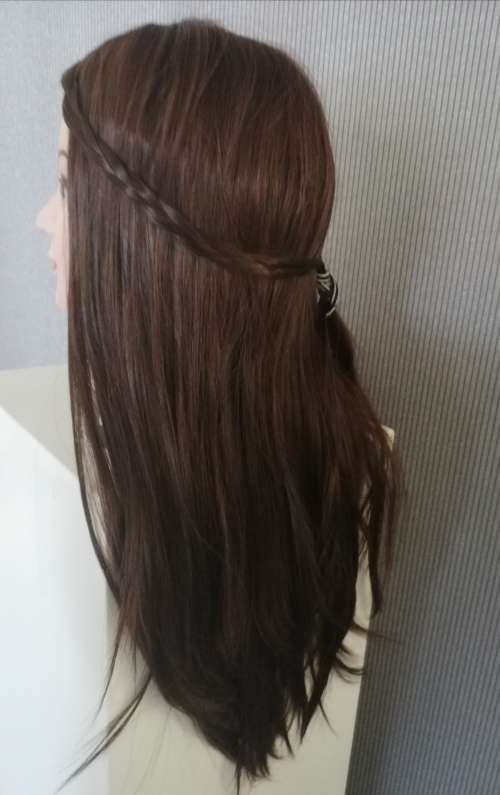 WIG / 200% Extra Thick / Long Straigt Hair - DARK BROWN 24 inch