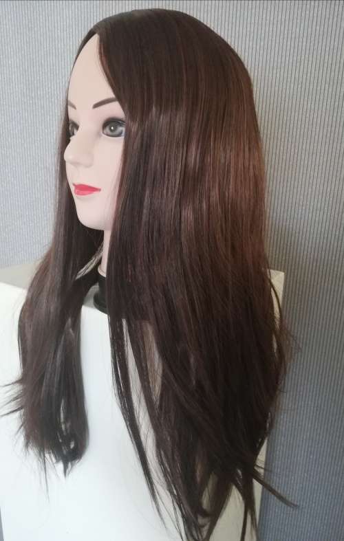 WIG / 200% Extra Thick / Long Straigt Hair - DARK BROWN 24 inch