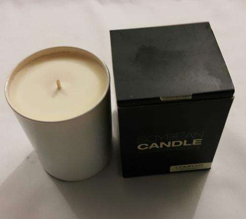 SOYBEAN CANDLE in white glass pot - COMFORT (Vanilla Fragrance)