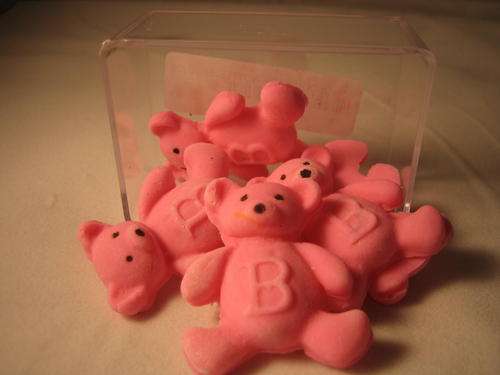 Pink teddybear icing decorations