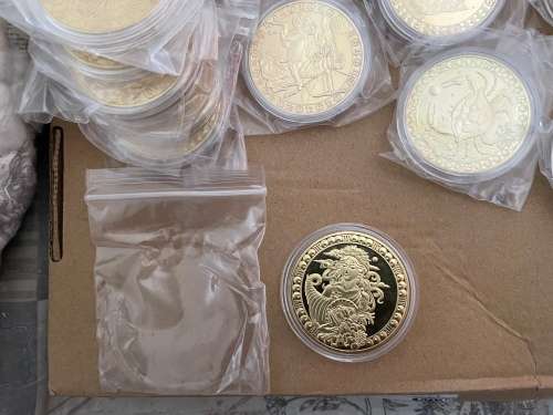 12 Zodiac coins each layered in 24KT gold bid for all 12
