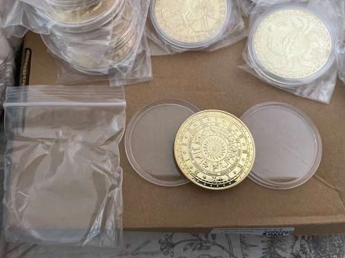 12 Zodiac coins each layered in 24KT gold bid for all 12