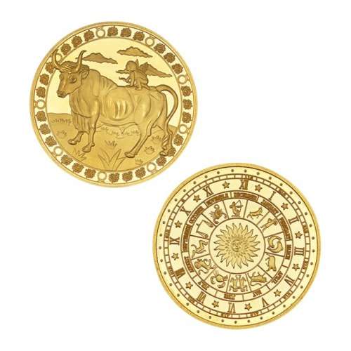 12 Zodiac coins each layered in 24KT gold bid for all 12