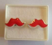 Beautiful Mustache Earring Studs - Red