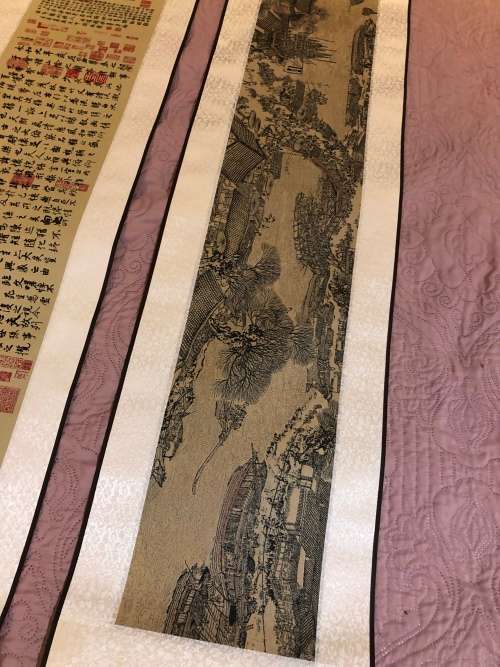 Silk wall hangings Oriental boxed