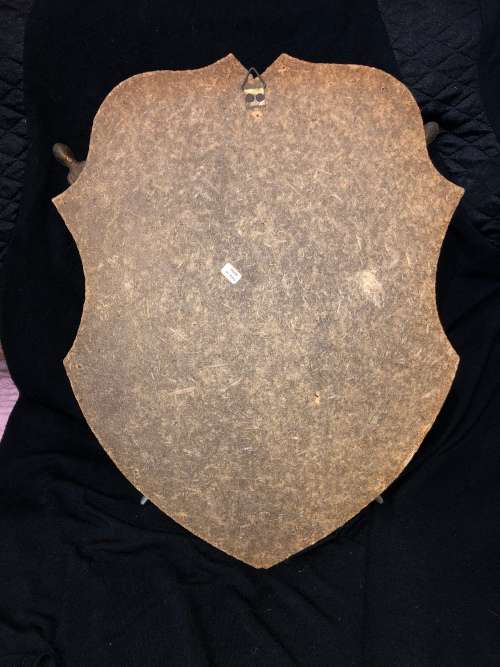 Crest double eagle swords brass/wood