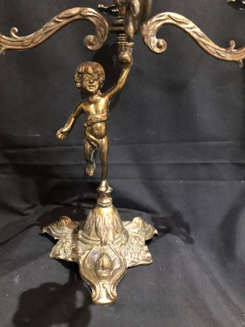 Baroque brass candelabra cherub(BRS91)
