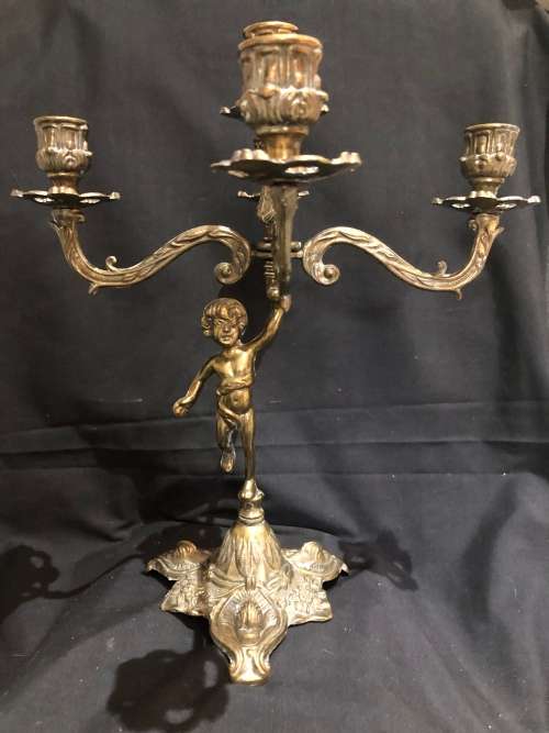 Baroque brass candelabra cherub(BRS91)