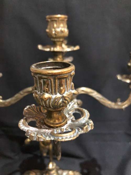 Baroque brass candelabra cherub(BRS91)