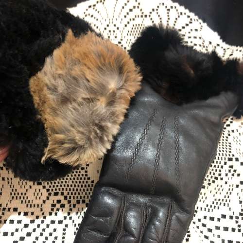 Gloves leather vintage(E)