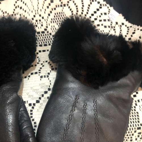 Gloves leather vintage(E)