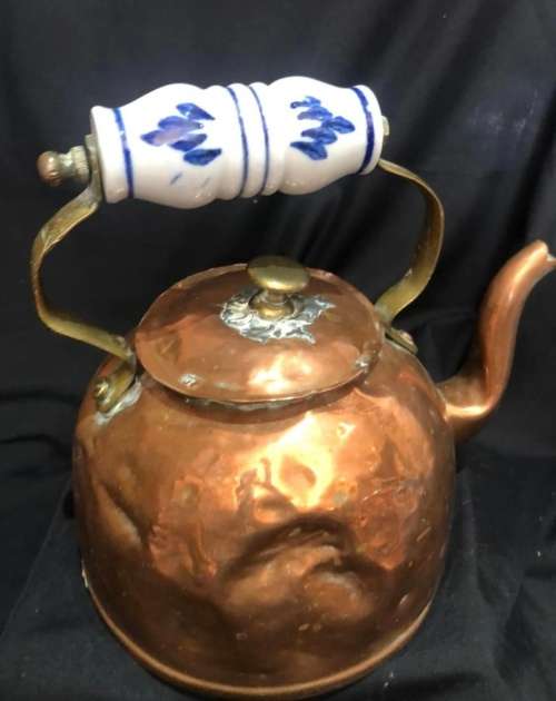 kettle copper porcelain handle