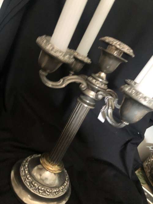Candle holder silver plated
