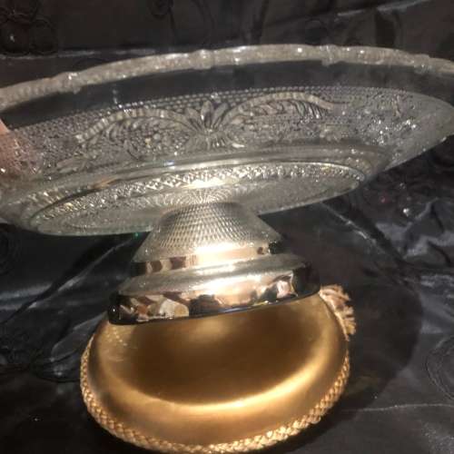 Cake stand/Tazza silver plated/glass