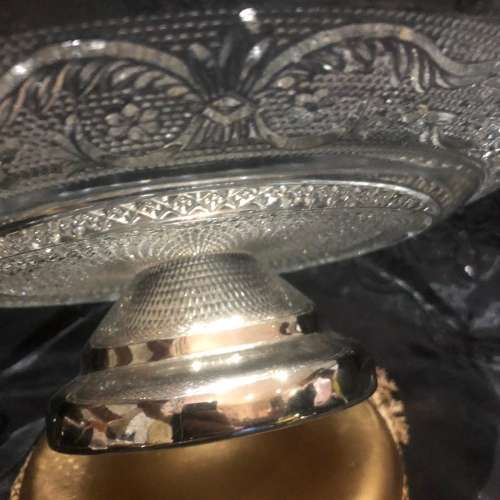 Cake stand/Tazza silver plated/glass