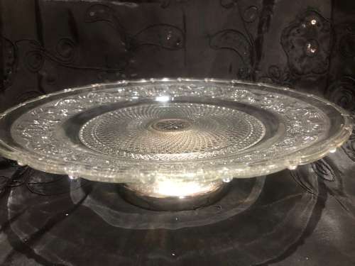 Cake stand/Tazza silver plated/glass